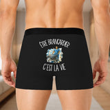 Boxer Homme Être brancardier c'est la vie – Impression au dos – Noir