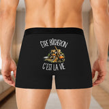 Boxer Homme Être bûcheron c'est la vie – Impression au dos – Noir