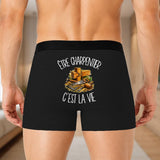 Boxer Homme Être charpentier c'est la vie – Impression au dos – Noir