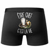 Boxer Homme Être chef c'est la vie – Impression au dos – Noir
