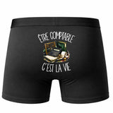 Boxer Homme Être comptable c'est la vie – Impression au dos – Noir
