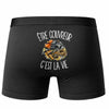 Boxer Homme Être couvreur c'est la vie – Impression au dos – Noir
