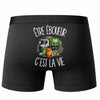 Boxer Homme Être éboueur c'est la vie – Impression au dos – Noir