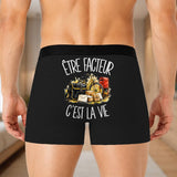 Boxer Homme Être facteur c'est la vie – Impression au dos – Noir