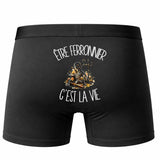 Boxer Homme Être ferronnier c'est la vie – Impression au dos – Noir