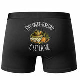Boxer Homme Être garde-forestier c'est la vie – Impression au dos – Noir
