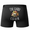 Boxer Homme Être glacier c'est la vie – Impression au dos – Noir