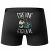 Boxer Homme Être kiné c'est la vie – Impression au dos – Noir
