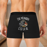 Boxer Homme Être mécanicien c'est la vie – Impression au dos – Noir