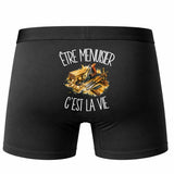 Boxer Homme Être menuisier c'est la vie – Impression au dos – Noir