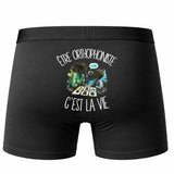 Boxer Homme Être orthophoniste c'est la vie – Impression au dos – Noir