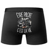 Boxer Homme Être pilote c'est la vie – Impression au dos – Noir