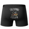 Boxer Homme Être plombier c'est la vie – Impression au dos – Noir