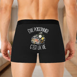 Boxer Homme Être poissonnier c'est la vie – Impression au dos – Noir