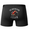 Boxer Homme Être sauveteur en mer c'est la vie – Impression au dos – Noir