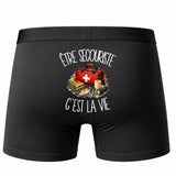 Boxer Homme Être secouriste c'est la vie – Impression au dos – Noir