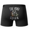 Boxer Homme Être vitrier c'est la vie – Impression au dos – Noir