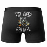 Boxer Homme Être vitrier c'est la vie – Impression au dos – Noir