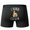 Boxer Homme L'alpaga c'est la vie – Impression au dos – Noir