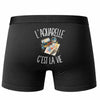 Boxer Homme L'aquarelle c'est la vie – Impression au dos – Noir