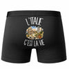 Boxer Homme L'Italie c'est la vie – Impression au dos – Noir