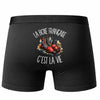 Boxer Homme La boxe française c'est la vie – Impression au dos – Noir