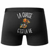 Boxer Homme La chasse c'est la vie – Impression au dos – Noir