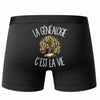 Boxer Homme La généalogie c'est la vie – Impression au dos – Noir