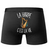 Boxer Homme La harpe c'est la vie – Impression au dos – Noir