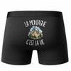 Boxer Homme La montagne c'est la vie – Impression au dos – Noir