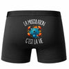 Boxer Homme La musculation c'est la vie – Impression au dos – Noir