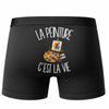 Boxer Homme La peinture c'est la vie – Impression au dos – Noir