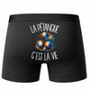 Boxer Homme La pétanque c'est la vie – Impression au dos – Noir