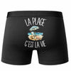 Boxer Homme La plage c'est la vie – Impression au dos – Noir