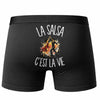 Boxer Homme La salsa c'est la vie – Impression au dos – Noir