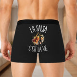 Boxer Homme La salsa c'est la vie – Impression au dos – Noir