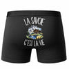 Boxer Homme La Savoie c'est la vie – Impression au dos – Noir