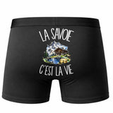 Boxer Homme La Savoie c'est la vie – Impression au dos – Noir