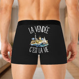 Boxer Homme La Vendée c'est la vie – Impression au dos – Noir