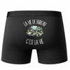 Boxer Homme La vie de bureau c'est la vie – Impression au dos – Noir