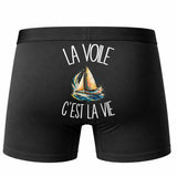 Boxer Homme La voile c'est la vie – Impression au dos – Noir