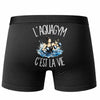 Boxer Homme L'aquagym c'est la vie – Impression au dos – Noir