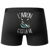 Boxer Homme L'aviron c'est la vie – Impression au dos – Noir