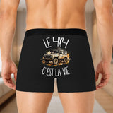 Boxer Homme Le 4x4 c'est la vie – Impression au dos – Noir