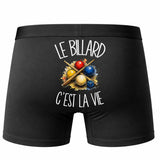Boxer Homme Le billard c'est la vie – Impression au dos – Noir