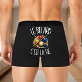 Boxer Homme Le billard c'est la vie – Impression au dos – Noir