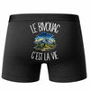 Boxer Homme Le bivouac c'est la vie – Impression au dos – Noir