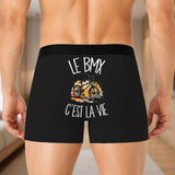 Boxer Homme Le BMX c'est la vie – Impression au dos – Noir