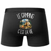 Boxer Homme Le camping c'est la vie – Impression au dos – Noir