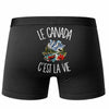 Boxer Homme Le Canada c'est la vie – Impression au dos – Noir